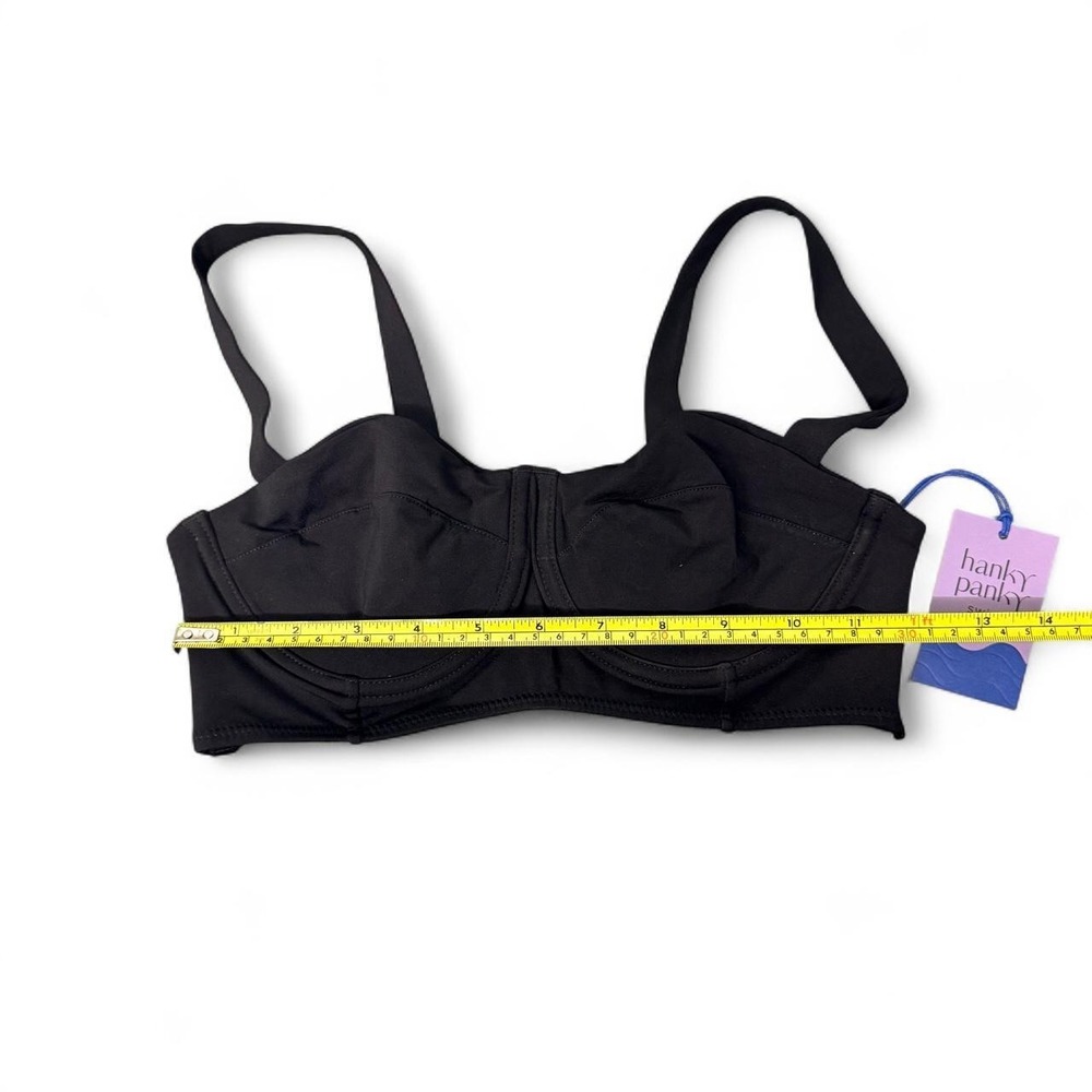 NWT Hanky Panky Swim Black balconette bikini top with gold hardware womens S - Picture 3 of 5